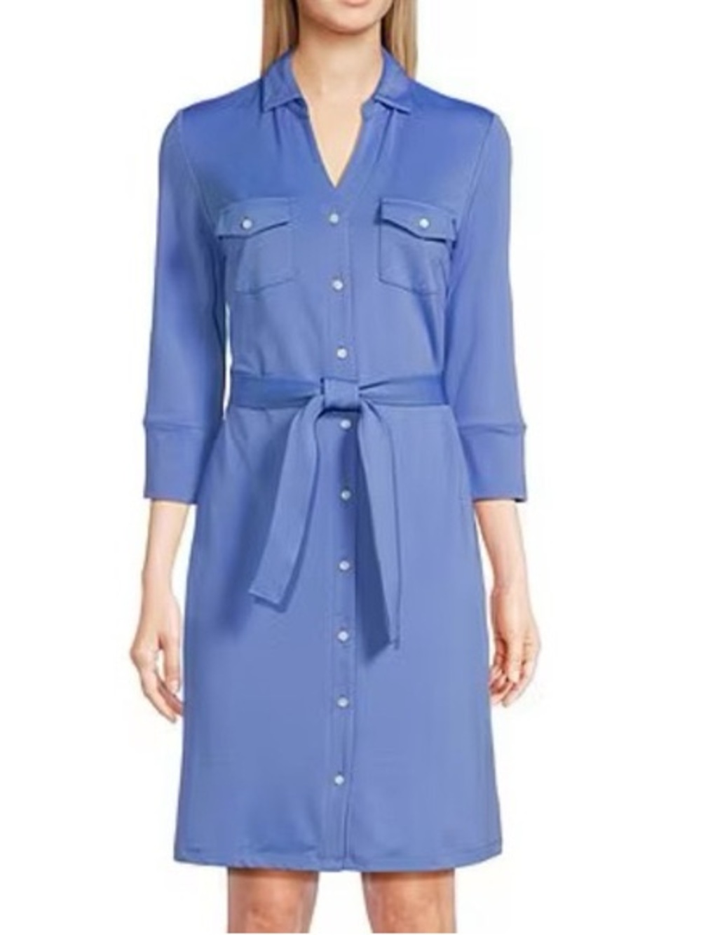 J. McLaughlin NWT Brynn Dress Royal Blue Button-Front Shirt Dress SZ XS